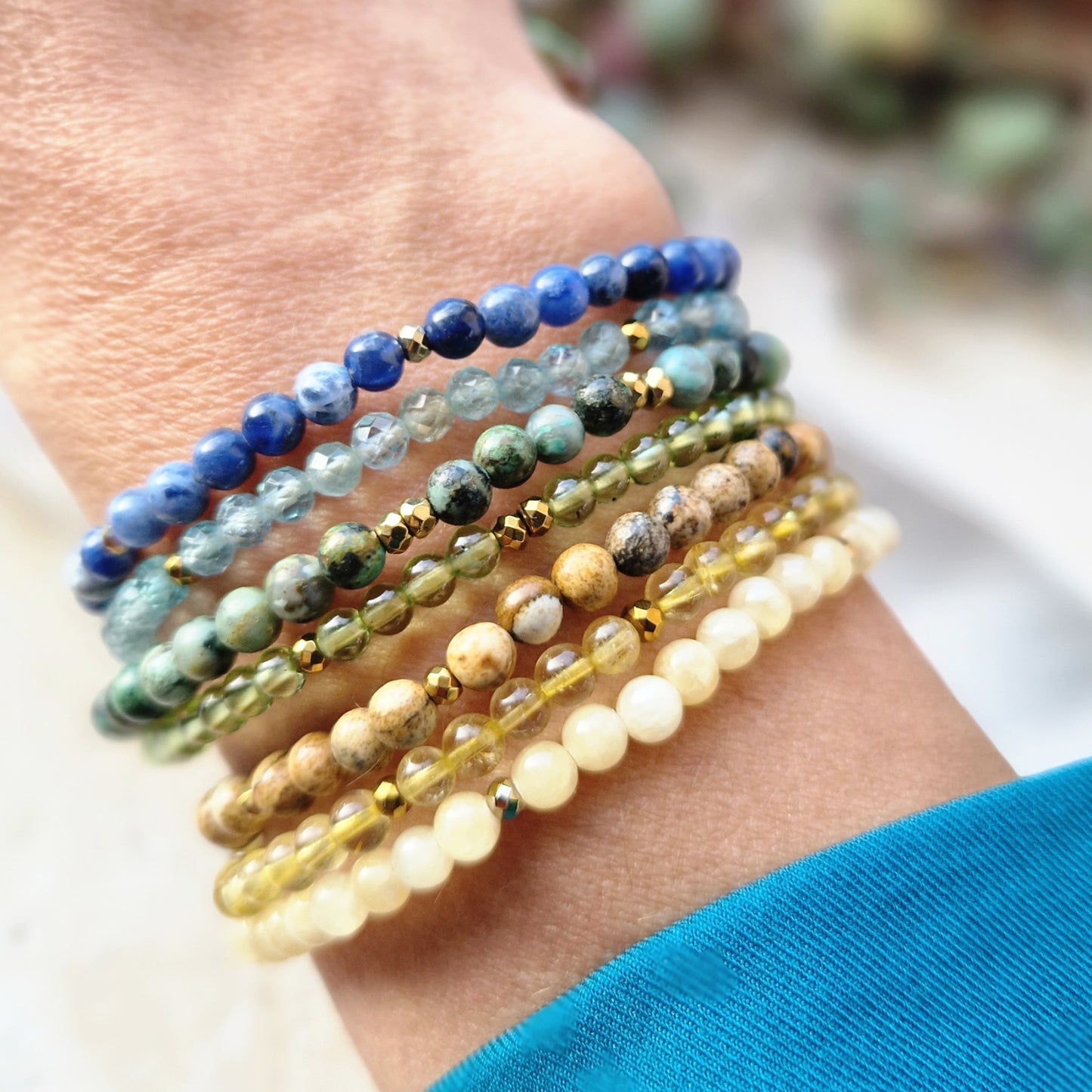 BIGGER PICTURE Petite armbånd Picture Jasper - bergamott DESIGN