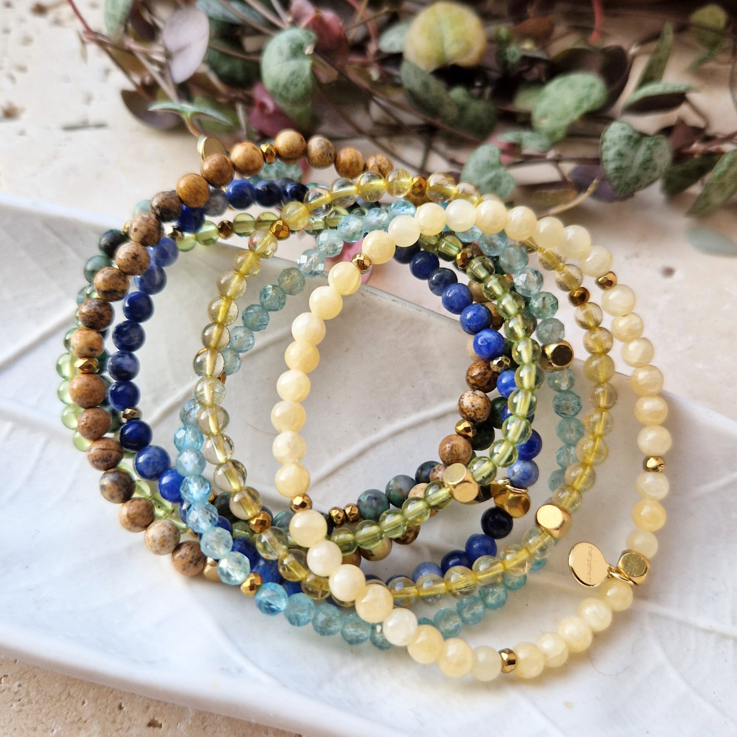 BIGGER PICTURE Petite armbånd Picture Jasper - bergamott DESIGN
