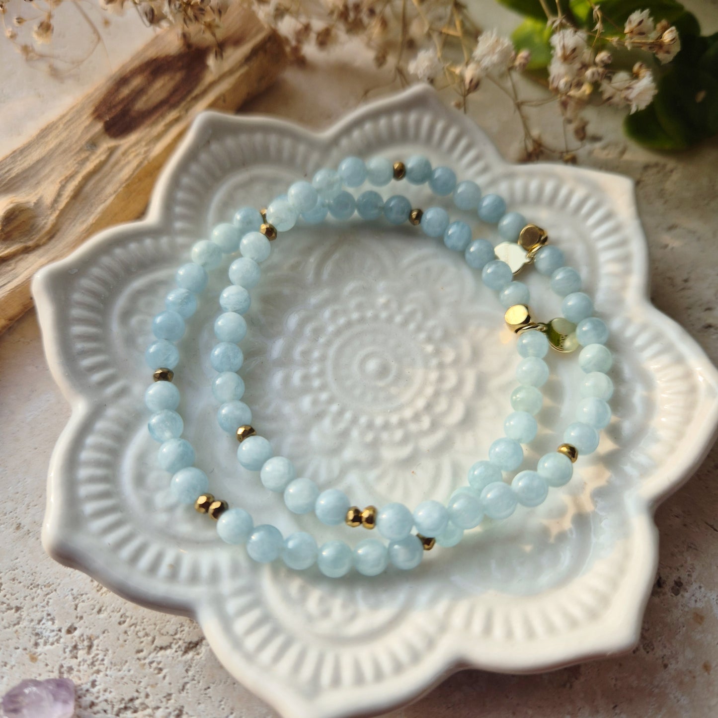 STILNENDE RO Petite armbånd Aquamarine