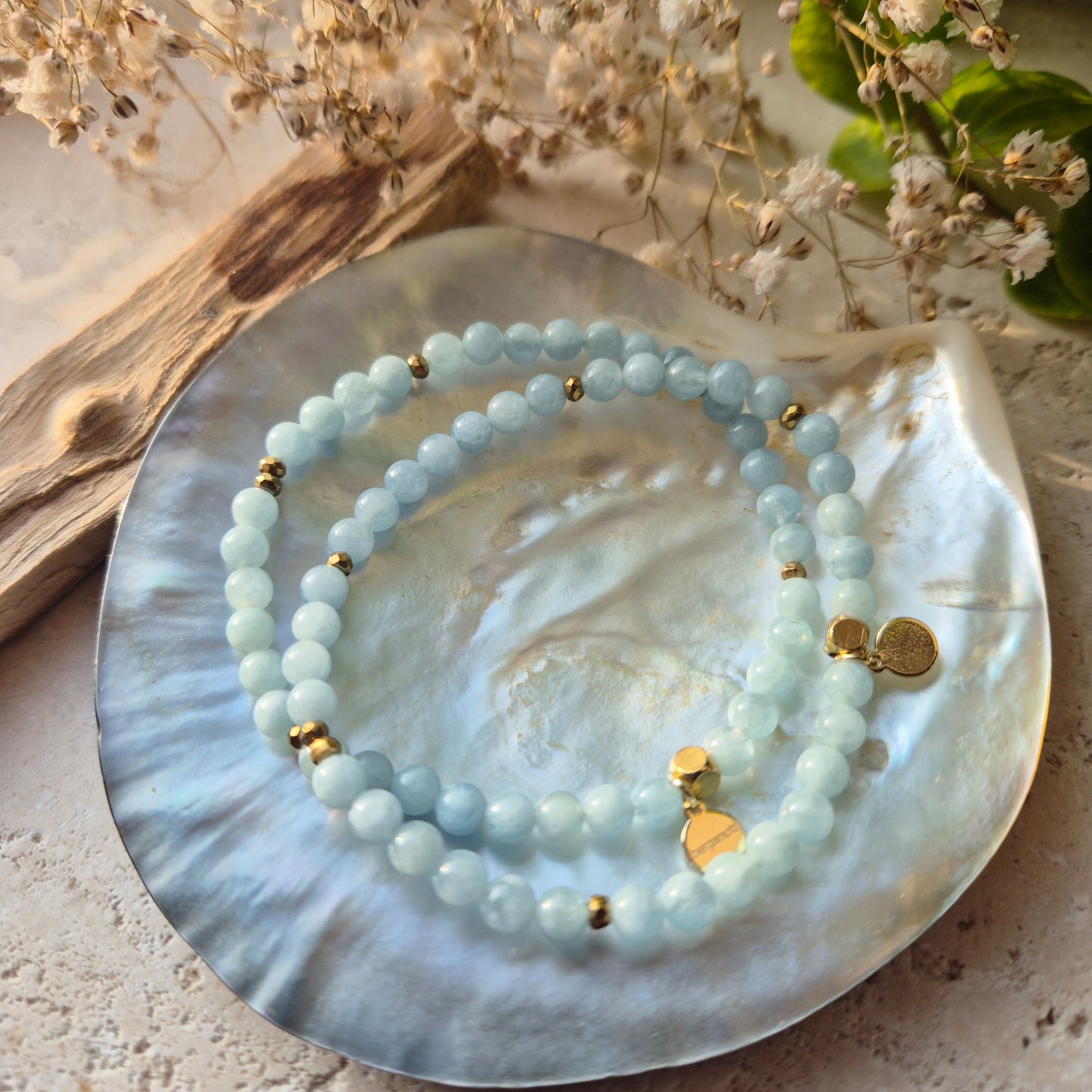STILNENDE RO Petite armbånd Aquamarine