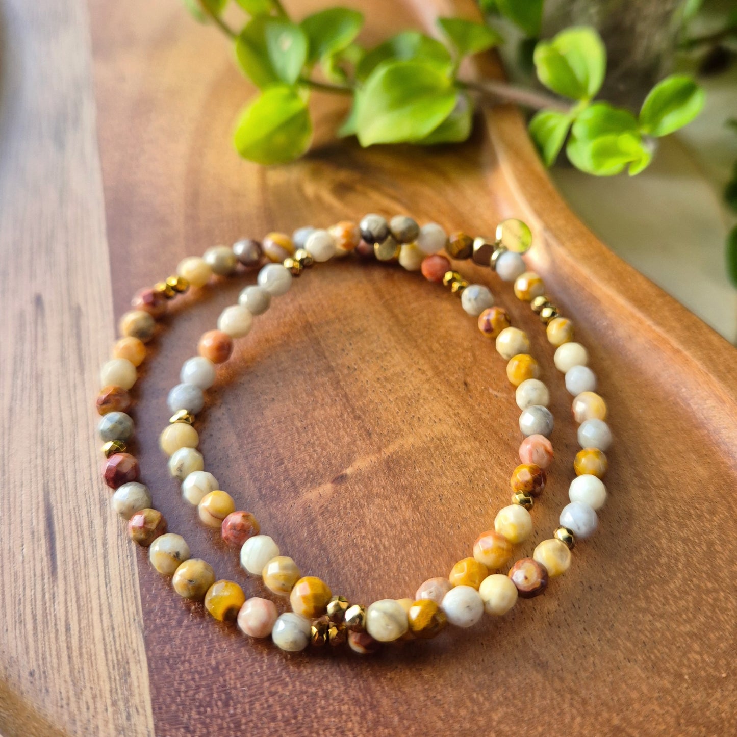 LYKKE Petite armbånd Crazy lace Agate