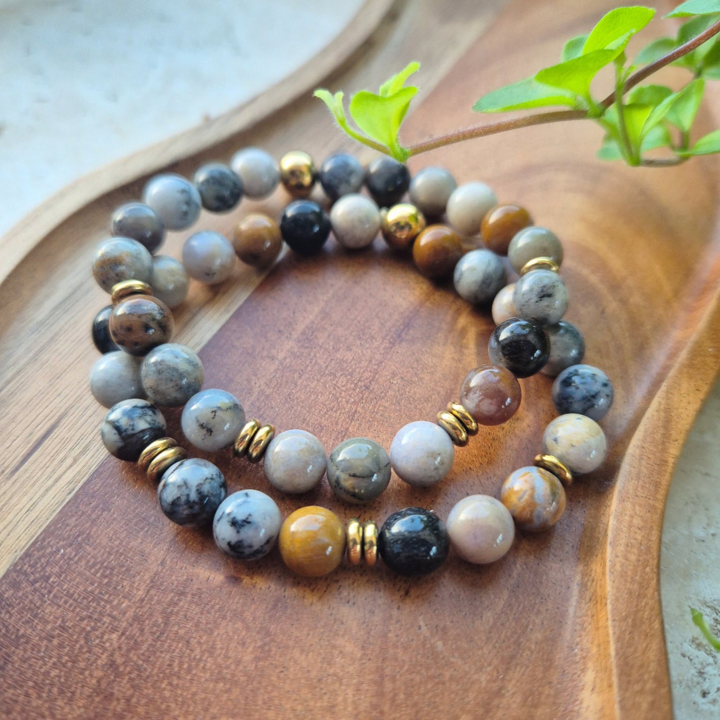 NATURLIG OVERFLOD armbånd Dendritic Agate