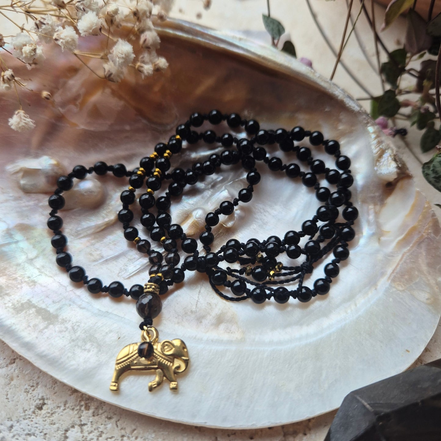 BESKYTTENDE STYRKE Petite mala Black Onyx, Smokey Quartz