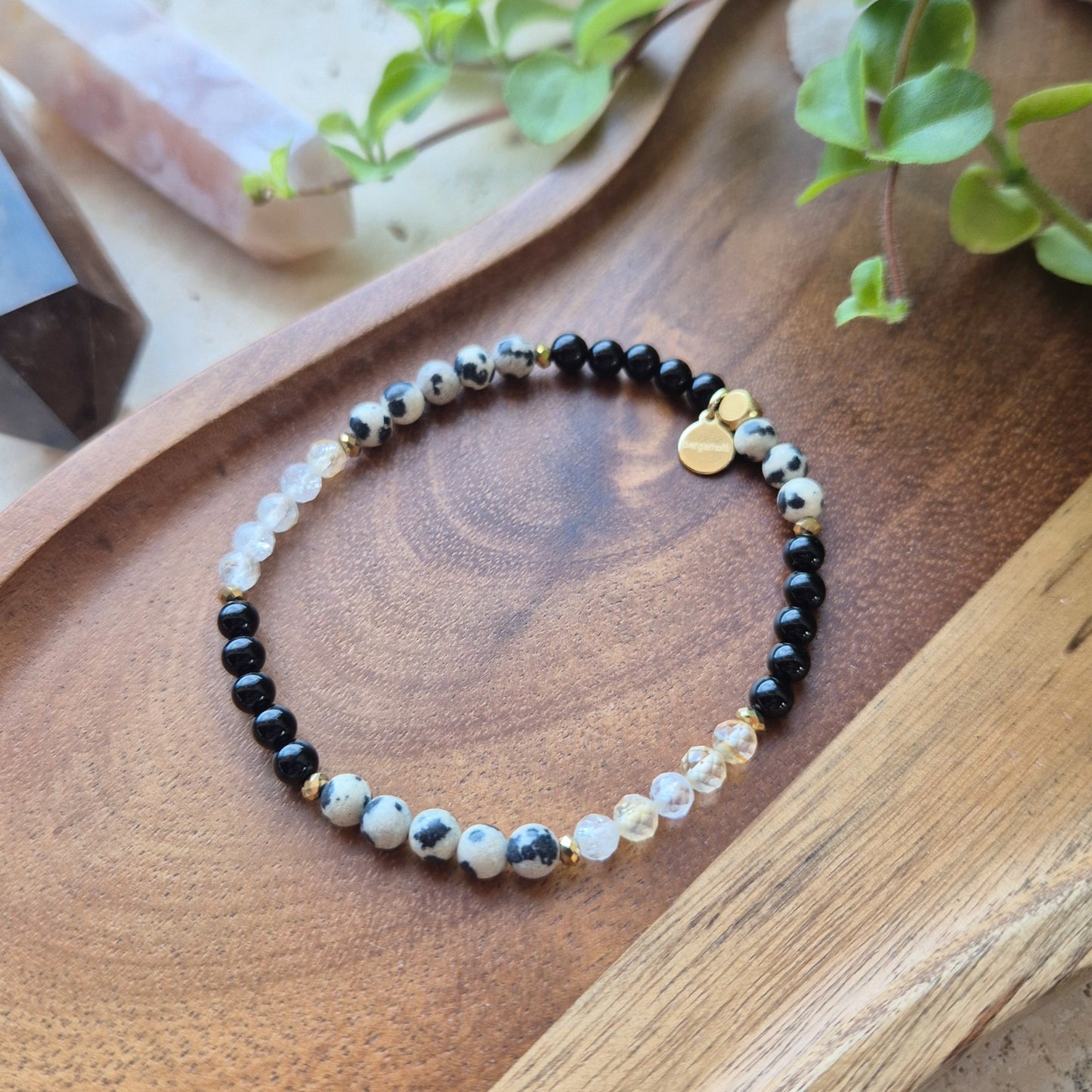 DET UTVALGTE Petite armbånd Onyx, Citrine, Dalmatian