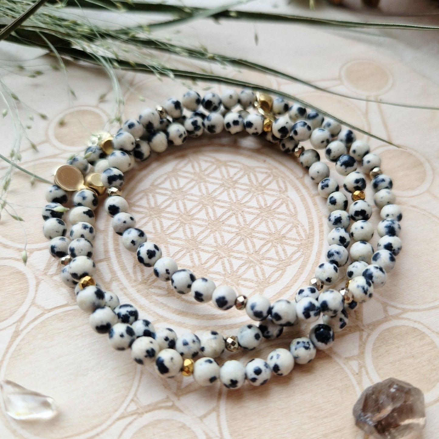 BESKYTTELSE Petite armbånd Dalmatian Stone - bergamott DESIGN