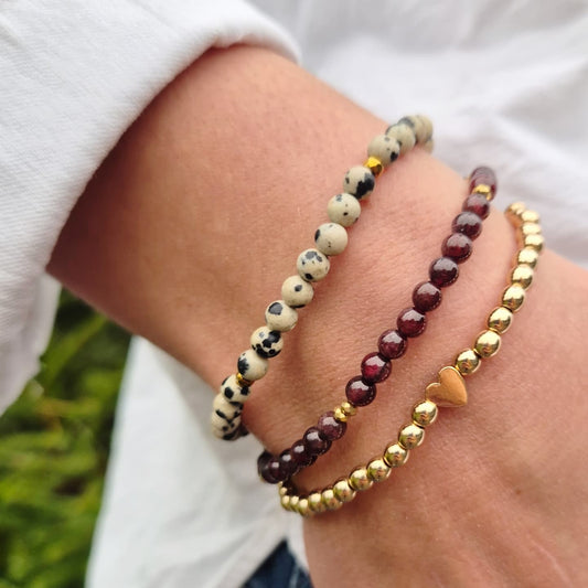 BESKYTTELSE Petite armbånd Dalmatian Stone - bergamott DESIGN