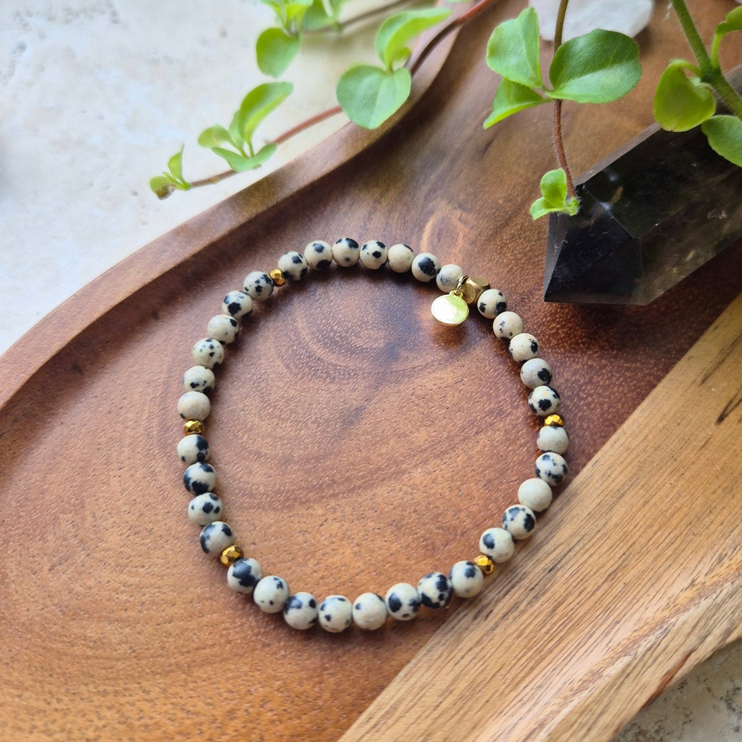 BESKYTTELSE Petite armbånd Dalmatian Stone - bergamott DESIGN