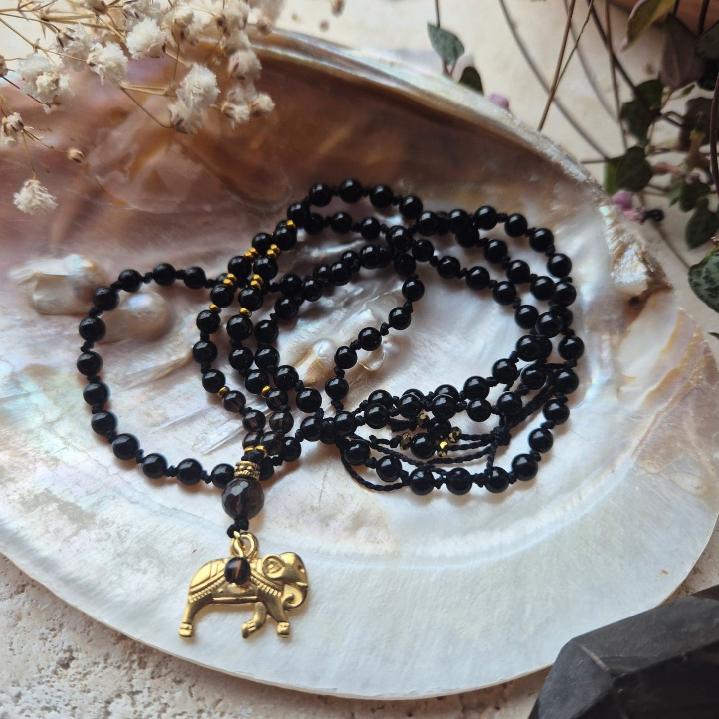 BESKYTTENDE STYRKE Petite mala Black Onyx, Smokey Quartz - bergamott DESIGN