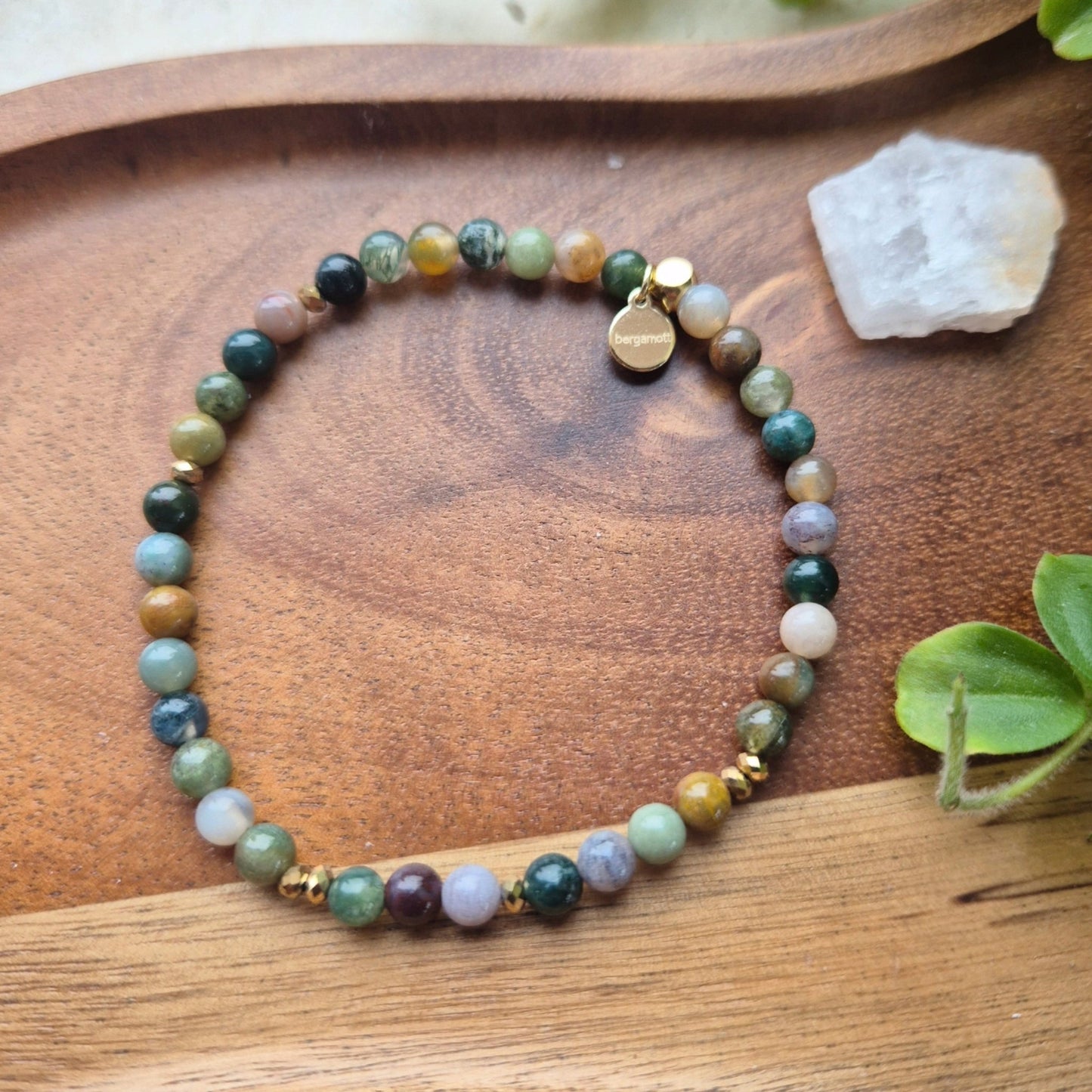 HELENDE OVERFLOD Petite armbånd Indian Agate - bergamott DESIGN
