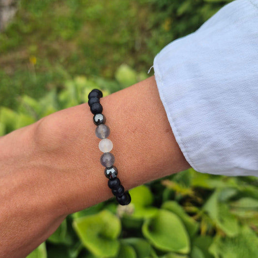 HORISONT armbånd Onyx, Labradorite, Moonstone - bergamott DESIGN