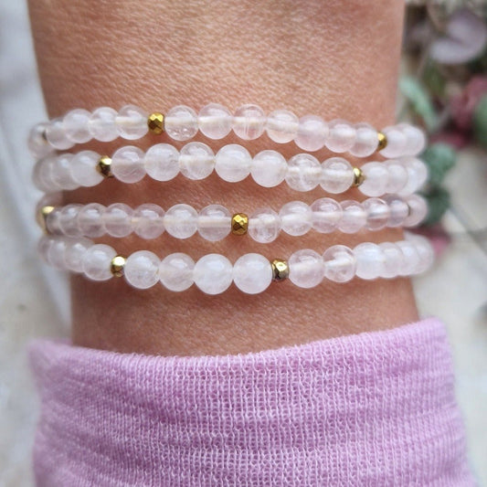 KJÆRLIGHET Petite armbånd Rose Quartz - bergamott DESIGN