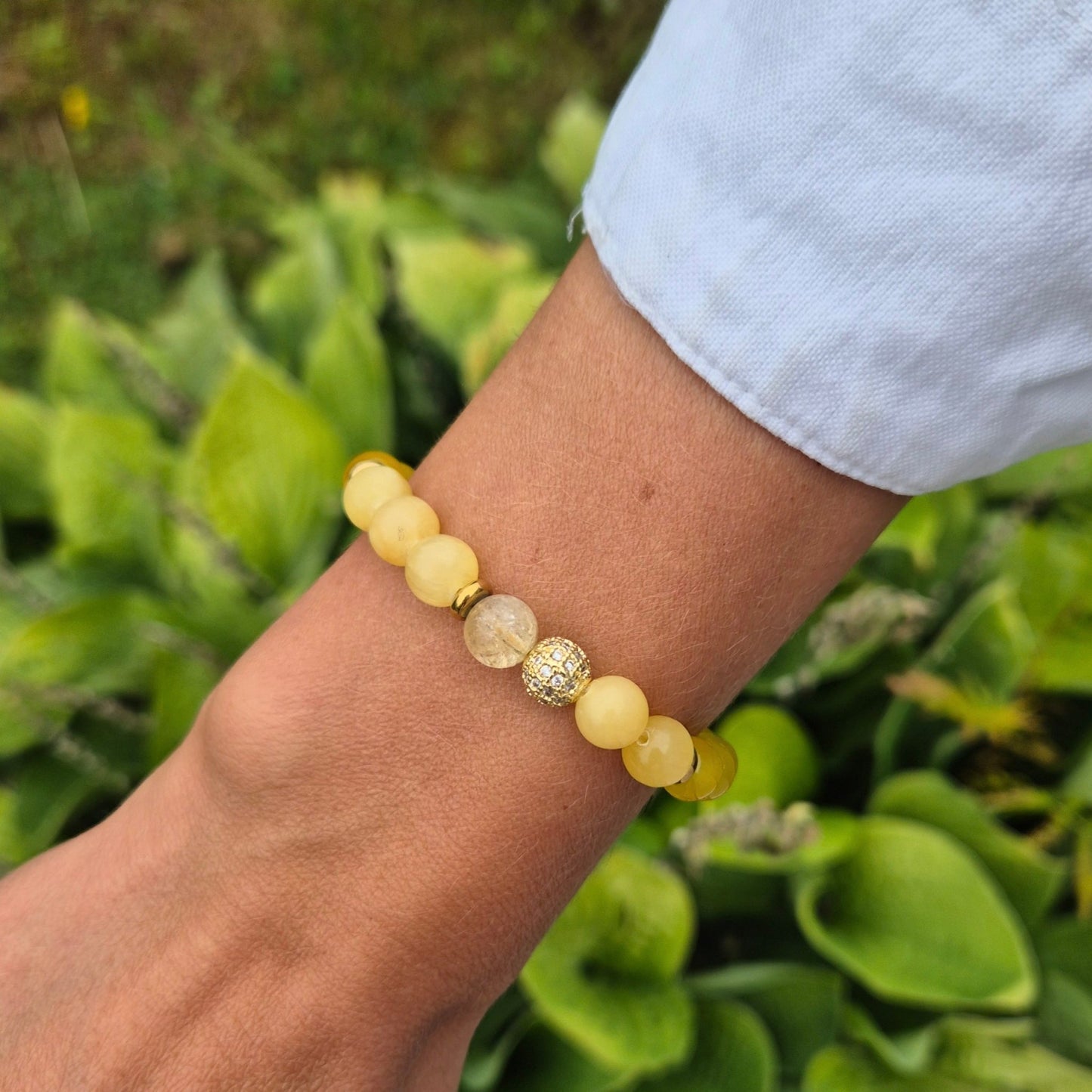 LIVSGNIST armbånd Yellow Calcite, Yellow Agate - bergamott DESIGN