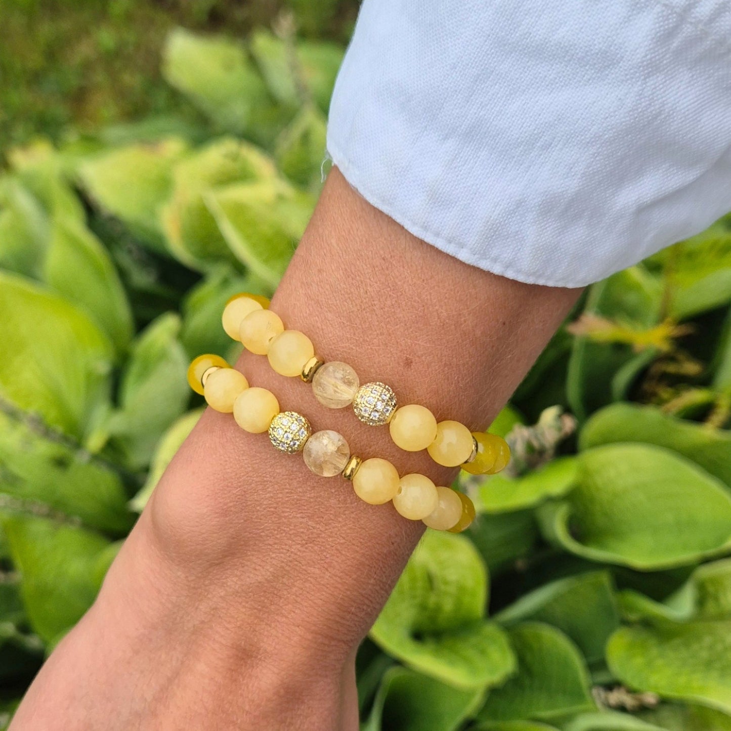 LIVSGNIST armbånd Yellow Calcite, Yellow Agate - bergamott DESIGN