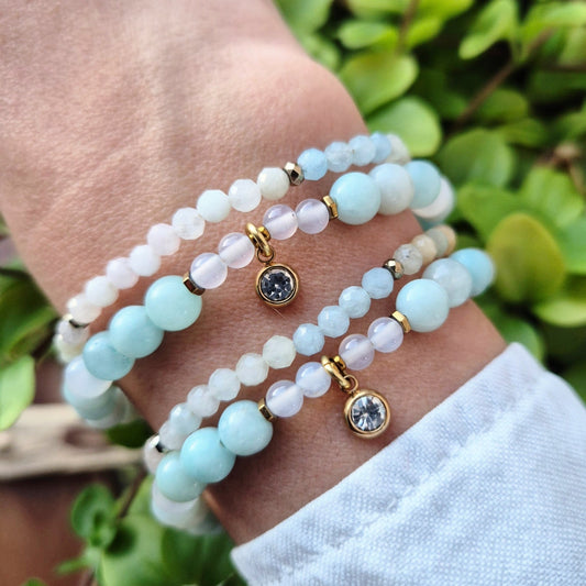 LYSENDE HÅP armbånd Amazonite, Opalite - bergamott DESIGN