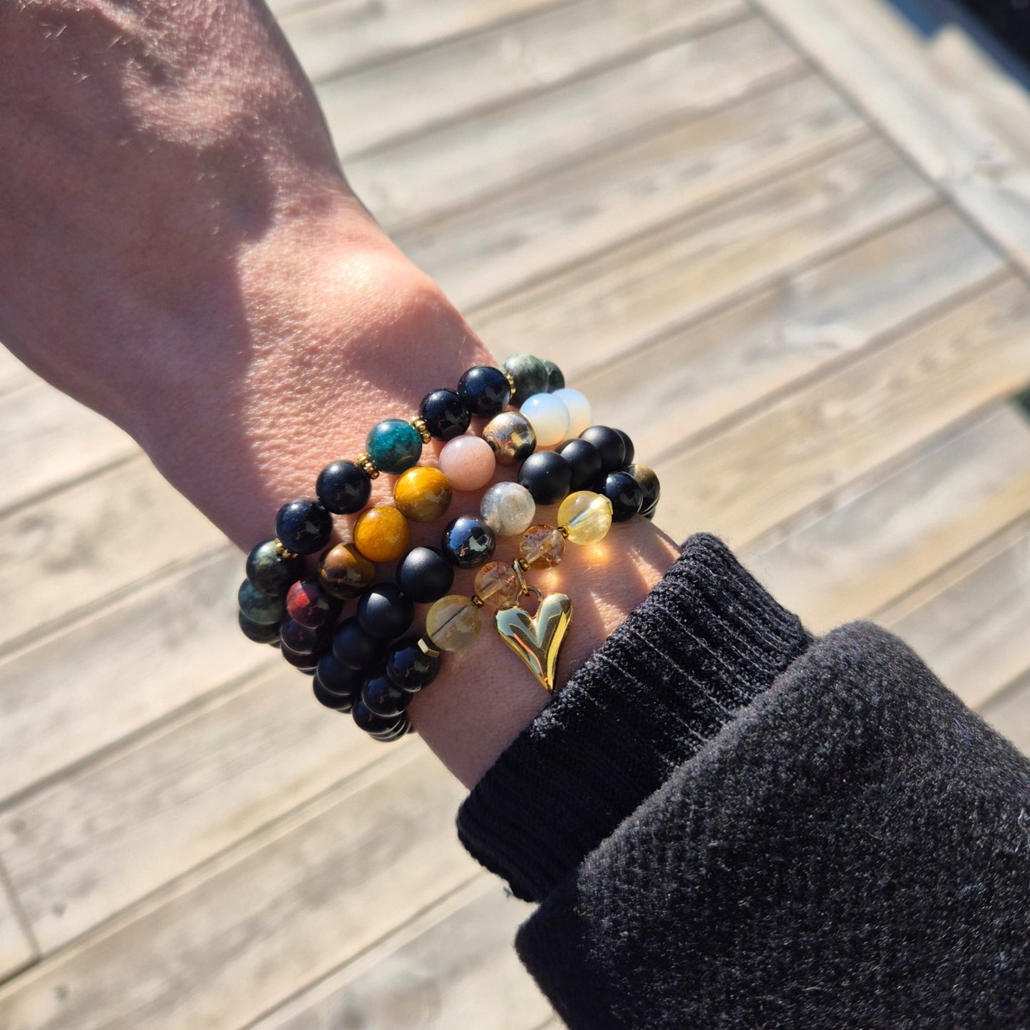 MANIFESTERENDE armbånd Onyx, Labradorite, Hematite - bergamott DESIGN
