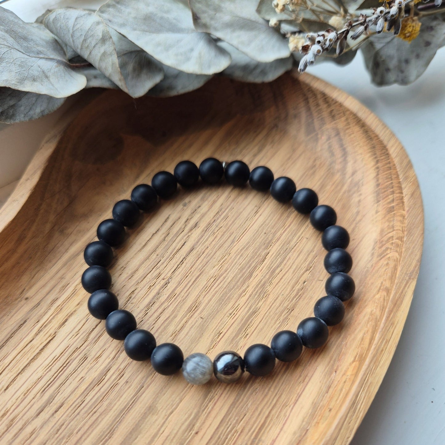 MANIFESTERENDE Herre armbånd Onyx, Labradorite, Hematite - bergamott DESIGN