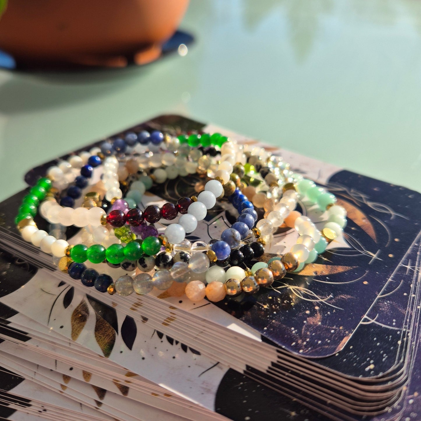 MEDITASJON Petite armbånd Moonstone, Clear Quartz, Amethyst - bergamott DESIGN