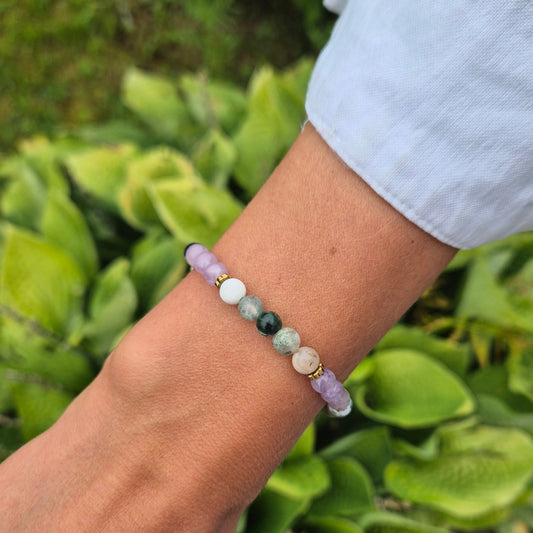NATURENS RO armbånd Tree Agate, Amethyst - bergamott DESIGN