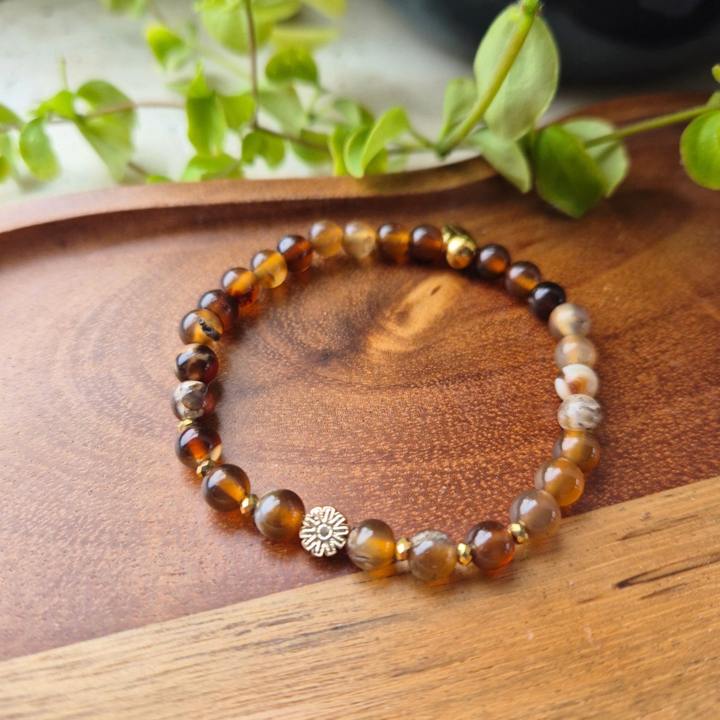 OPPMUNTRENDE ENERGI armbånd Coffee Agate - bergamott DESIGN