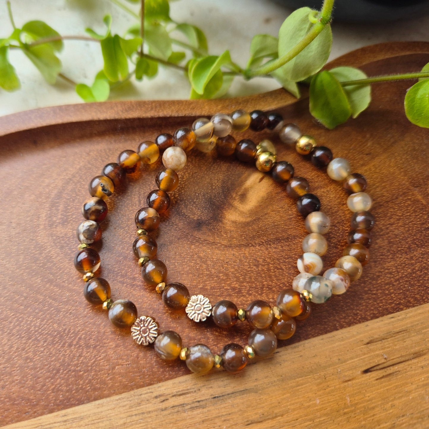 OPPMUNTRENDE ENERGI armbånd Coffee Agate - bergamott DESIGN
