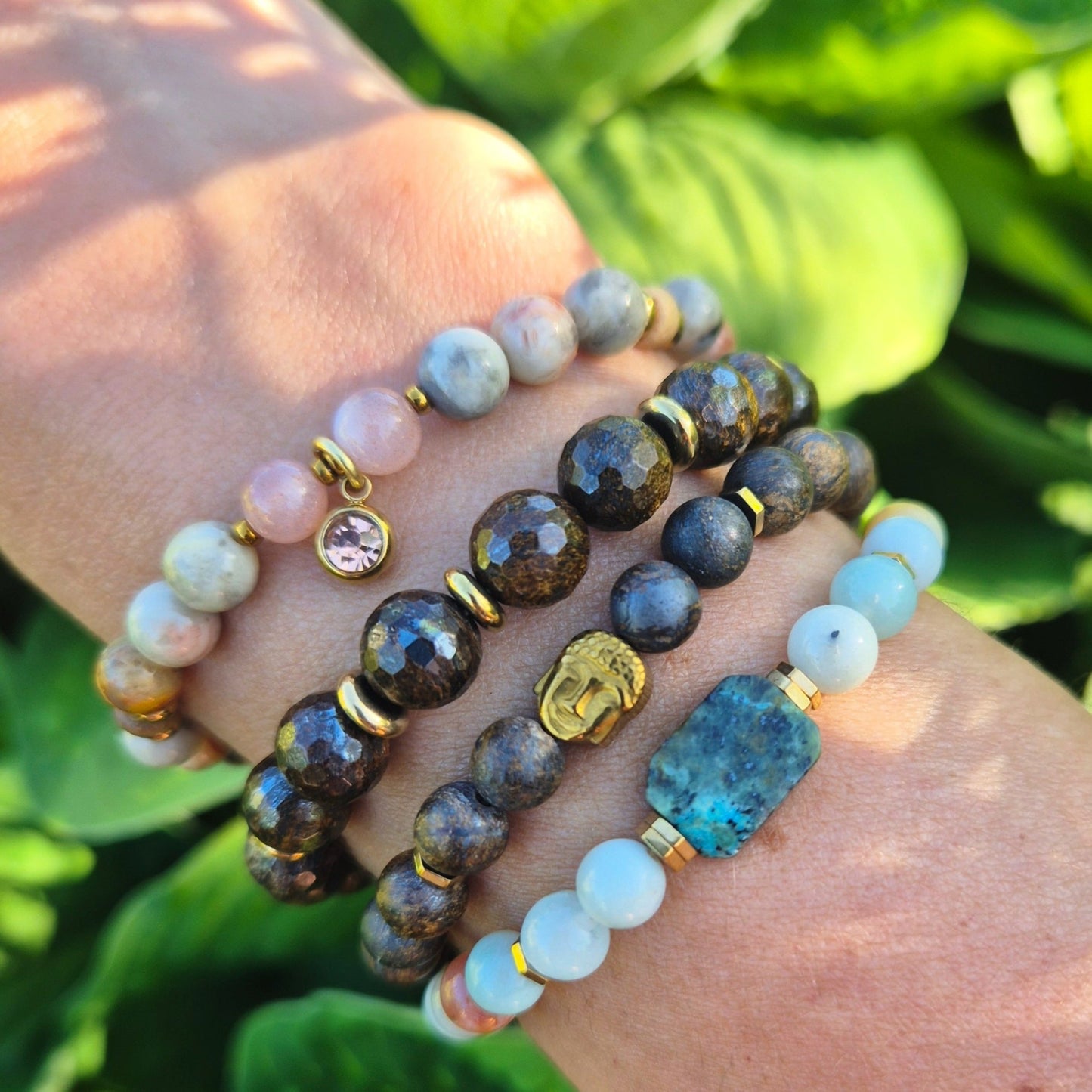 POSITIV UTSTRÅLING armbånd Amazonite, African Turquoise - bergamott DESIGN