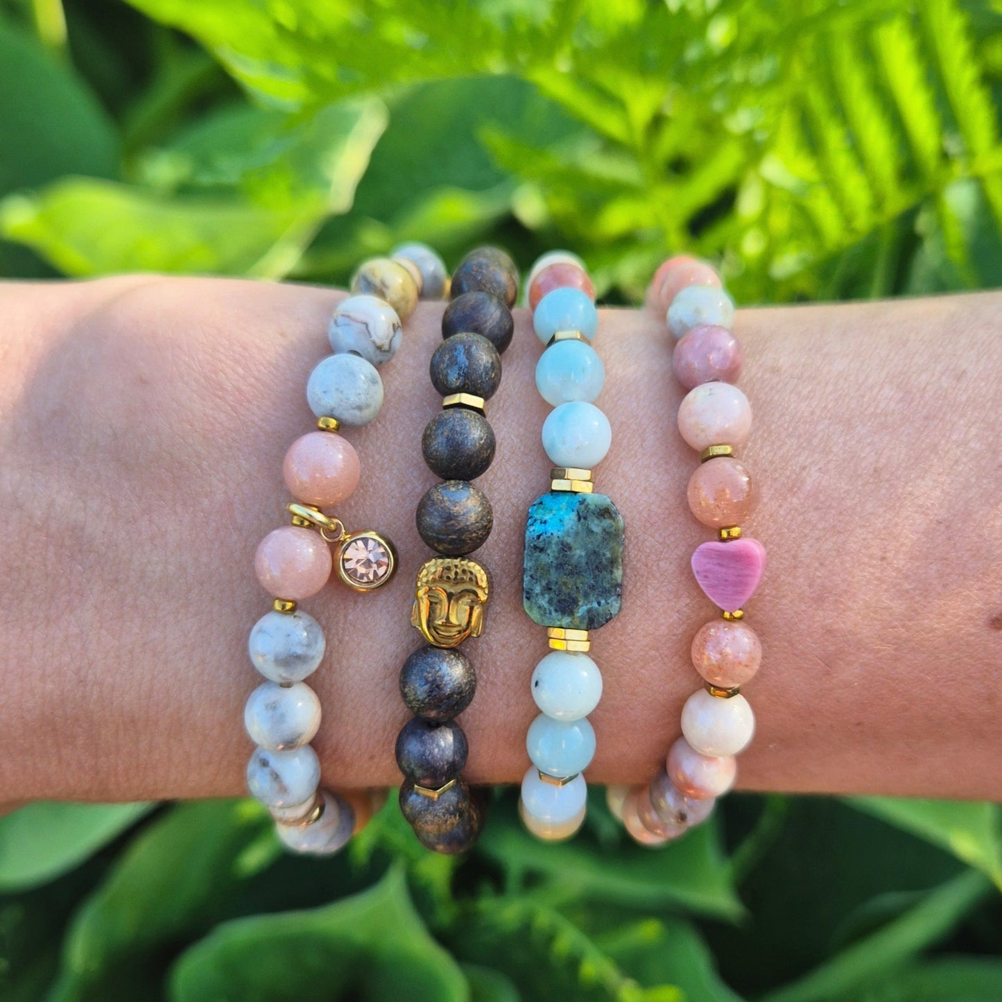 POSITIV UTSTRÅLING armbånd Amazonite, African Turquoise - bergamott DESIGN