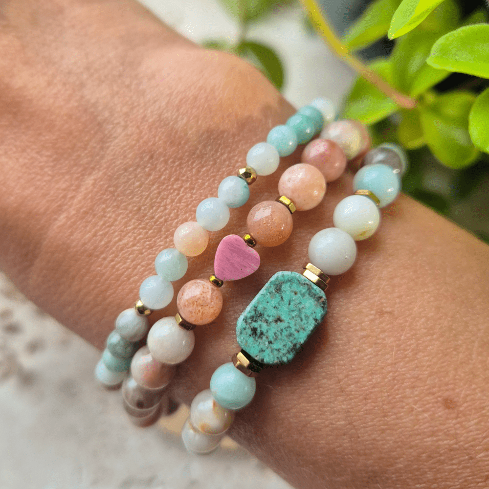 POSITIV UTSTRÅLING armbånd Amazonite, African Turquoise - bergamott DESIGN