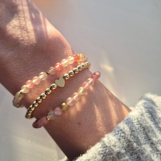 POSITIVITET Petite armbånd Cherry Quartz - bergamott DESIGN