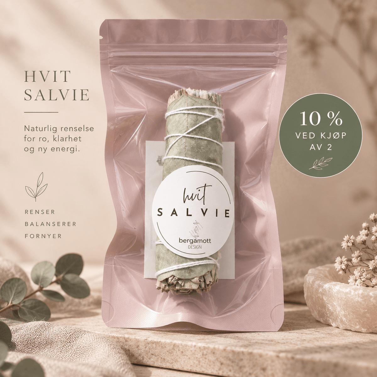 SALVIE MED EUCALYPTUS 10cm - bergamott DESIGN