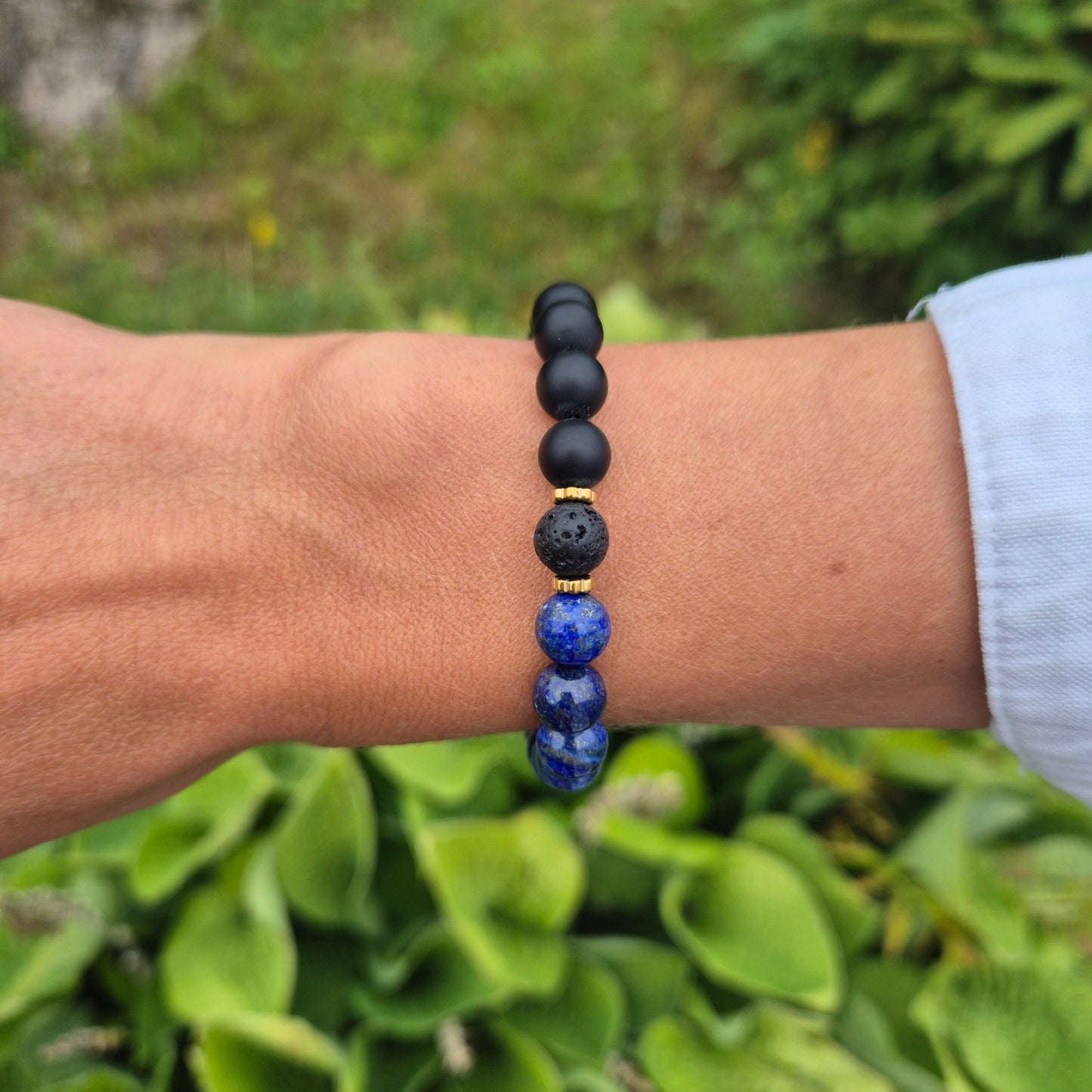 SJELENS ANKER armbånd Onyx, Lapis Lazuli, Lava - bergamott DESIGN