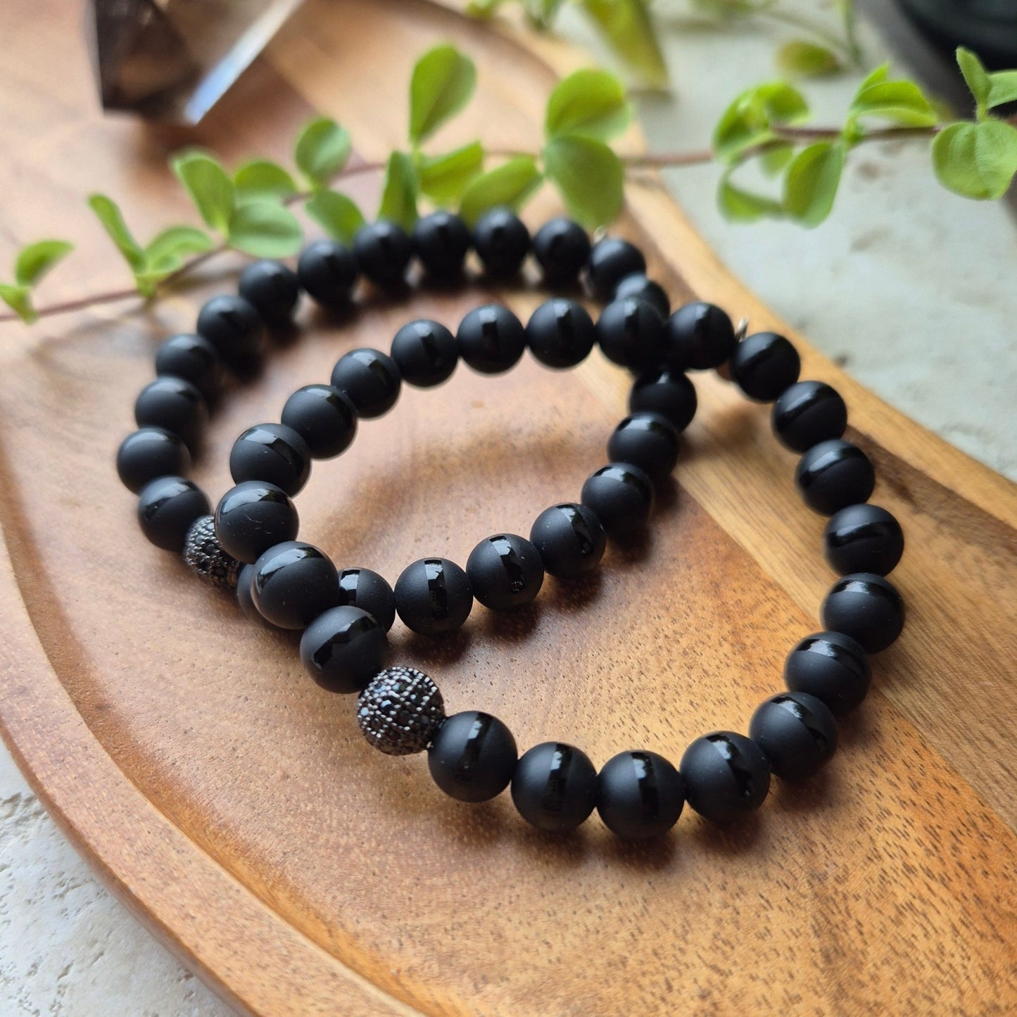 SKYGGEKRAFT armbånd Black Onyx - bergamott DESIGN