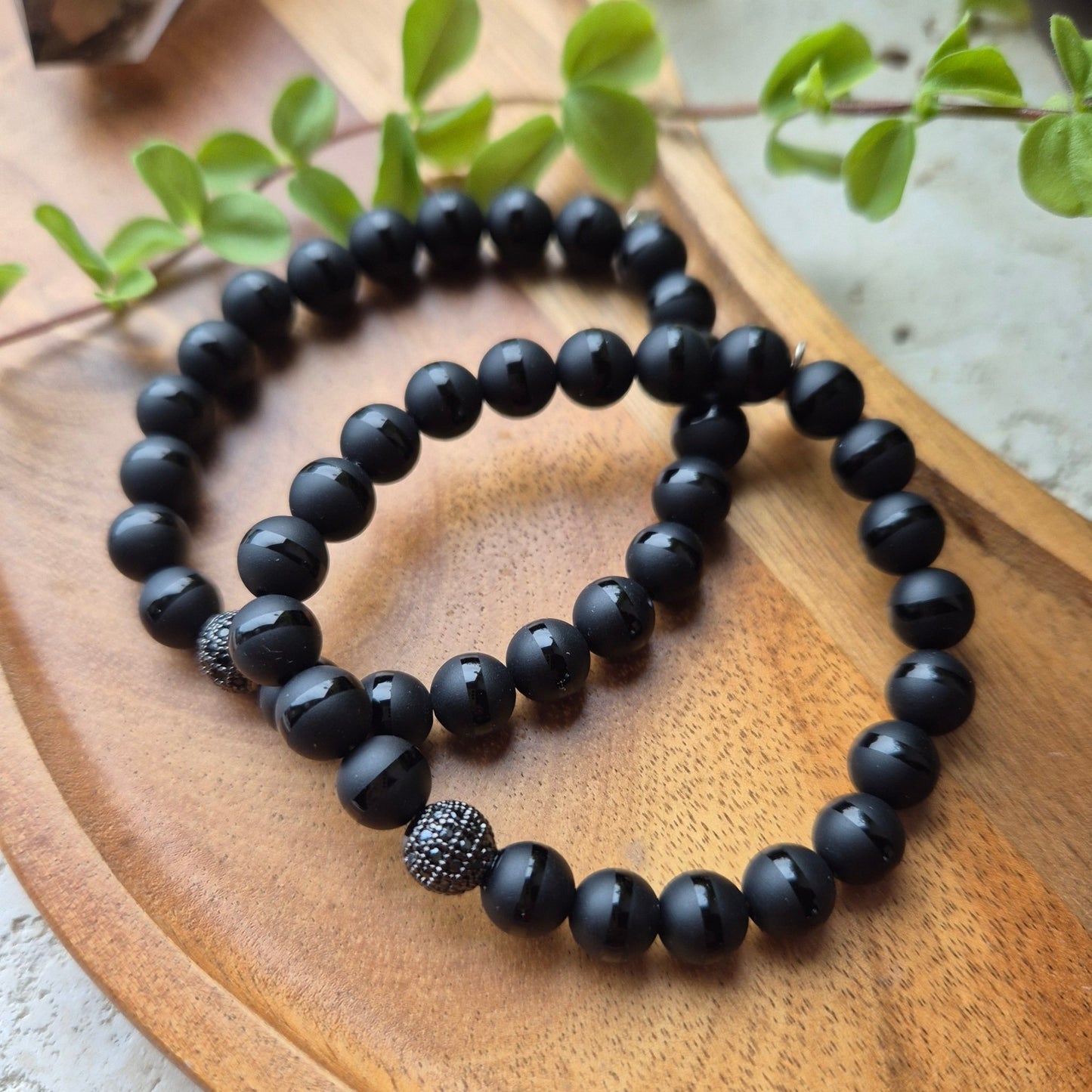 SKYGGEKRAFT armbånd Black Onyx - bergamott DESIGN