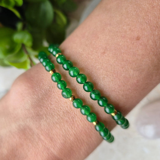 STABILISERENDE HARMONI Petite armbånd Green Jade - bergamott DESIGN