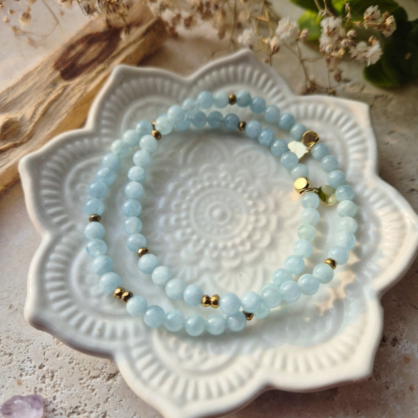 STILNENDE RO Petite armbånd Aquamarine - bergamott DESIGN