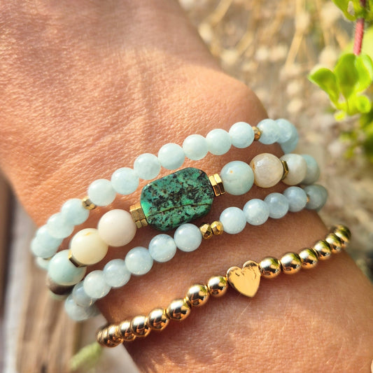 STILNENDE RO Petite armbånd Aquamarine - bergamott DESIGN