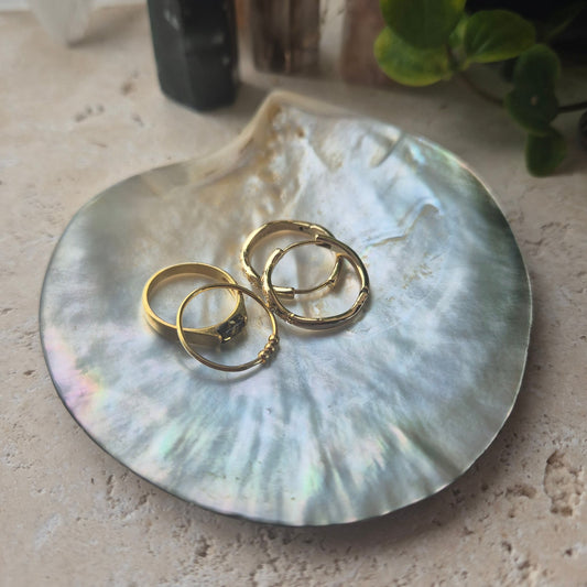 SVART POLERT PERLEMOR SKJELL 9+mm - bergamott DESIGN