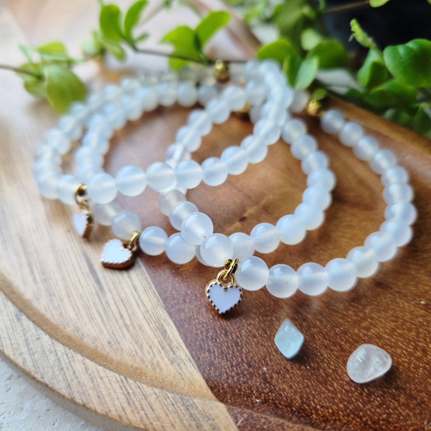 TRYGG BALANSE armbånd White Agate - bergamott DESIGN