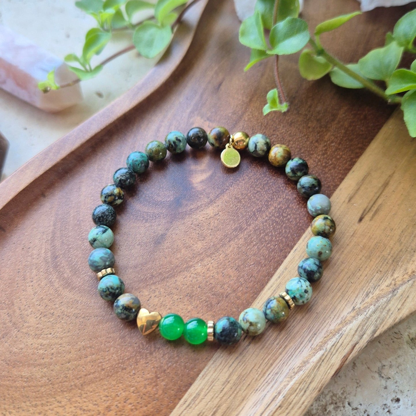 UTVIKLING & HARMONI armbånd Green Jade, African Turquoise - bergamott DESIGN