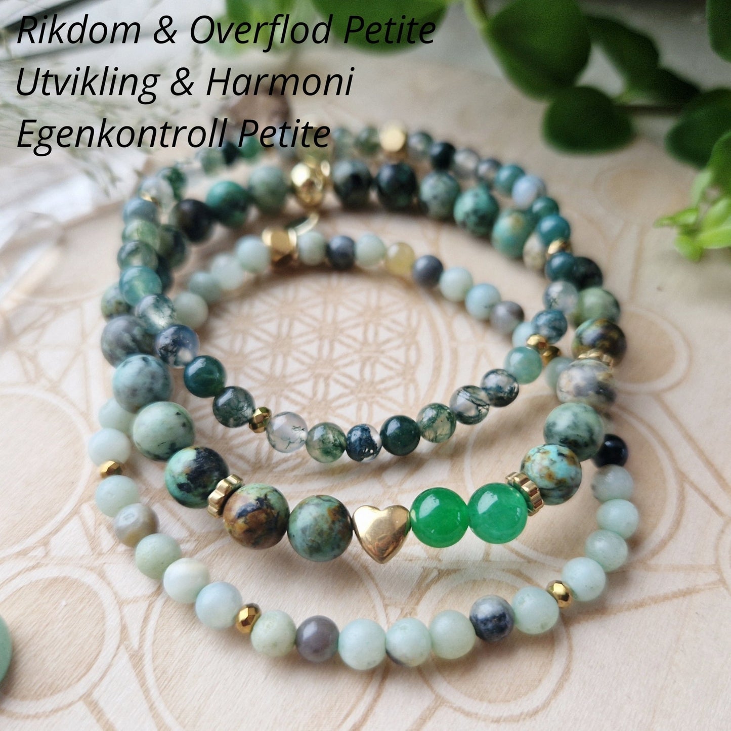 UTVIKLING & HARMONI armbånd Green Jade, African Turquoise - bergamott DESIGN