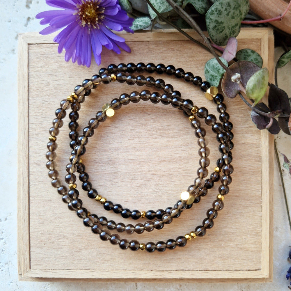 CLEANSING Petite armbånd Smokey Quartz - bergamott DESIGN