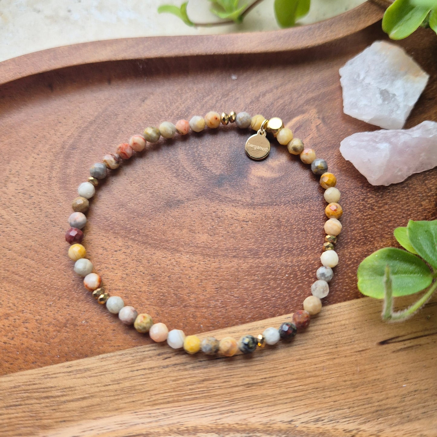 LYKKE Petite armbånd Crazy lace Agate