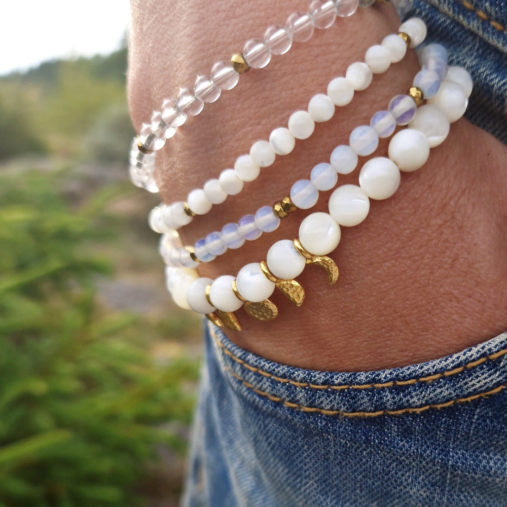 PEARL POTENTIAL Petite armbånd Mother of Pearl - bergamott DESIGN