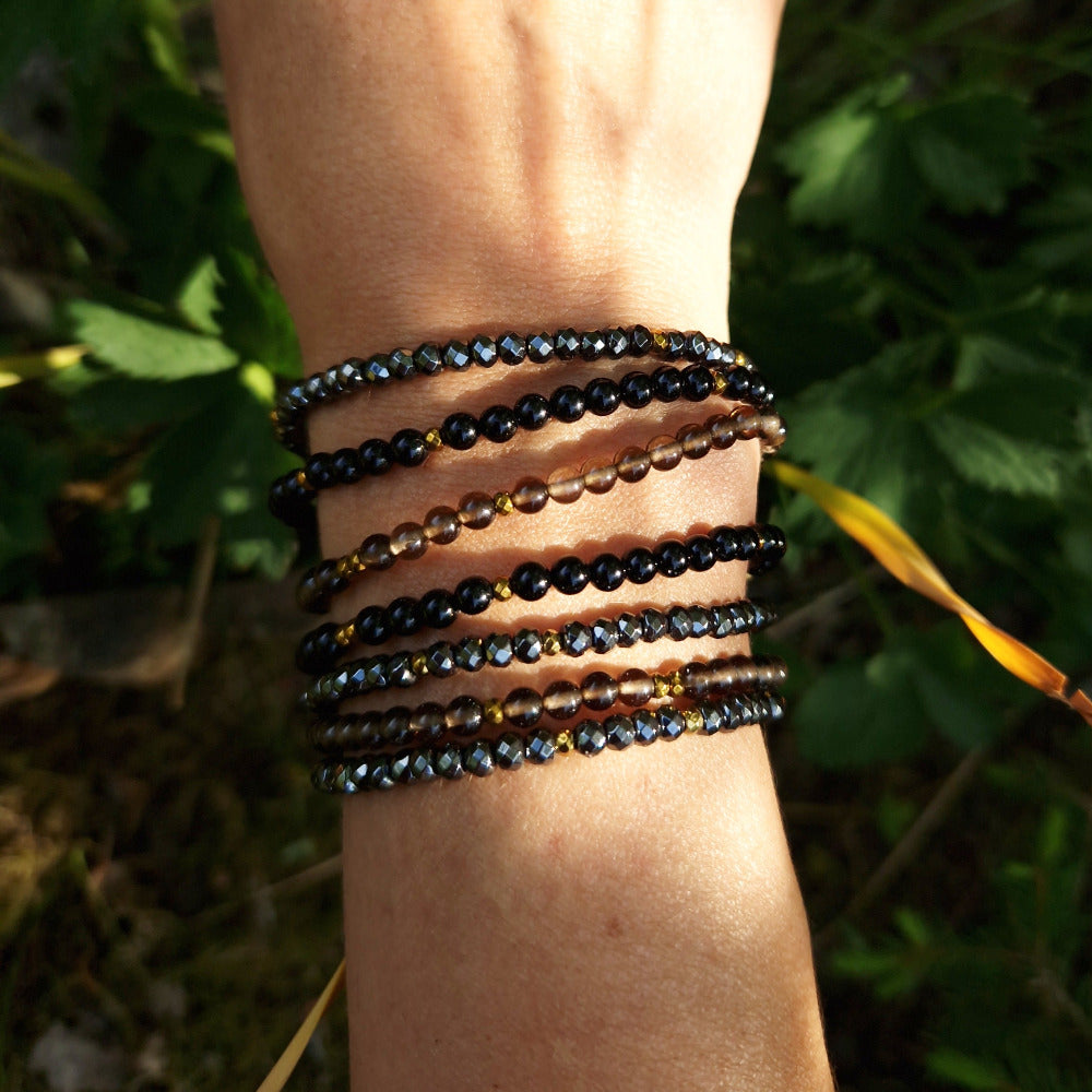 CLEANSING Petite armbånd Smokey Quartz - bergamott DESIGN