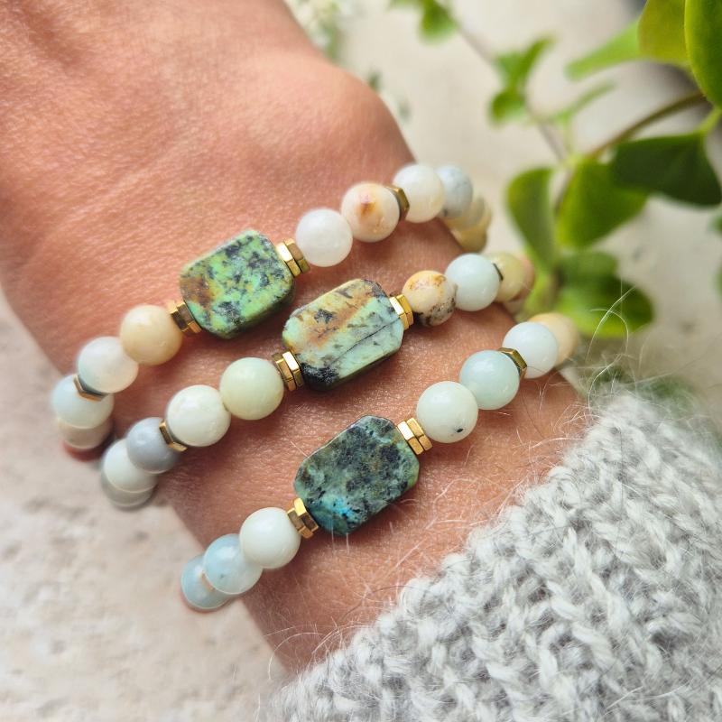 POSITIV UTSTRÅLING armbånd Amazonite, African Turquoise