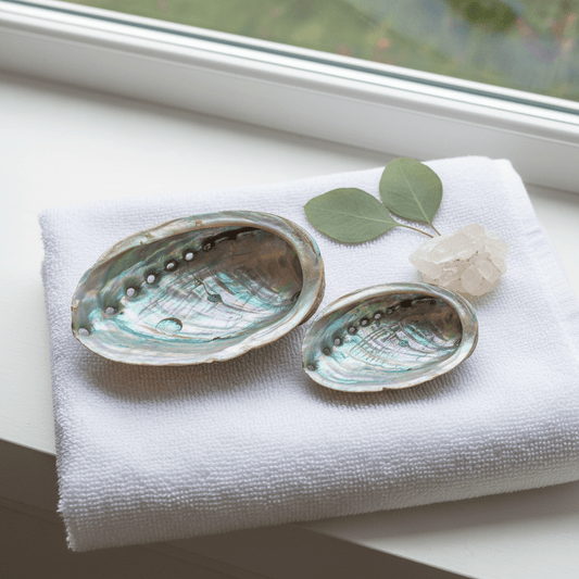 ABALONE SKJELL 9 - 12 cm - SMUDGE SKÅL - bergamott DESIGN