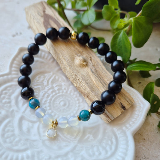 EMOSJONELL KLARHET armbånd Onyx, Apatite, Opalite, Moonstone - bergamott DESIGN