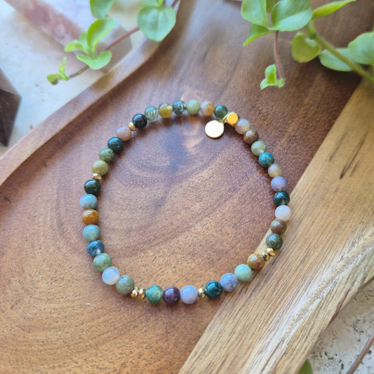 HELENDE OVERFLOD Petite armbånd Indian Agate - bergamott DESIGN