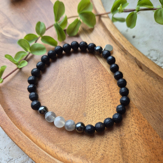 HORISONT armbånd Onyx, Labradorite, Moonstone - bergamott DESIGN