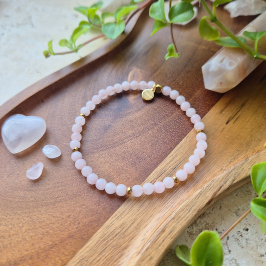 KJÆRLIGHET Petite armbånd Rose Quartz - bergamott DESIGN