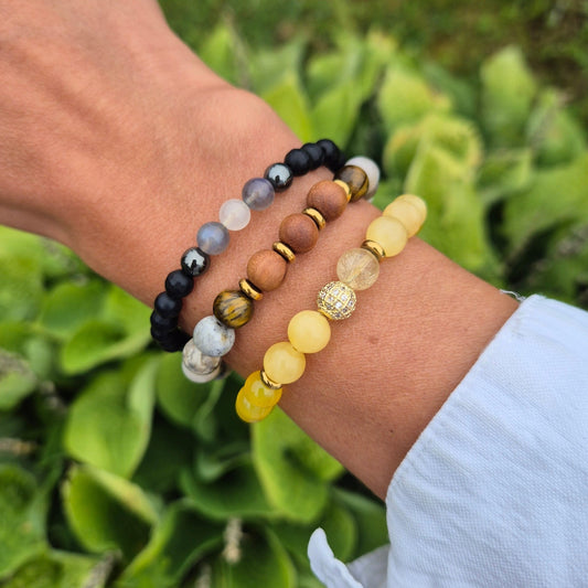 LIVSGNIST armbånd Yellow Calcite, Yellow Agate - bergamott DESIGN